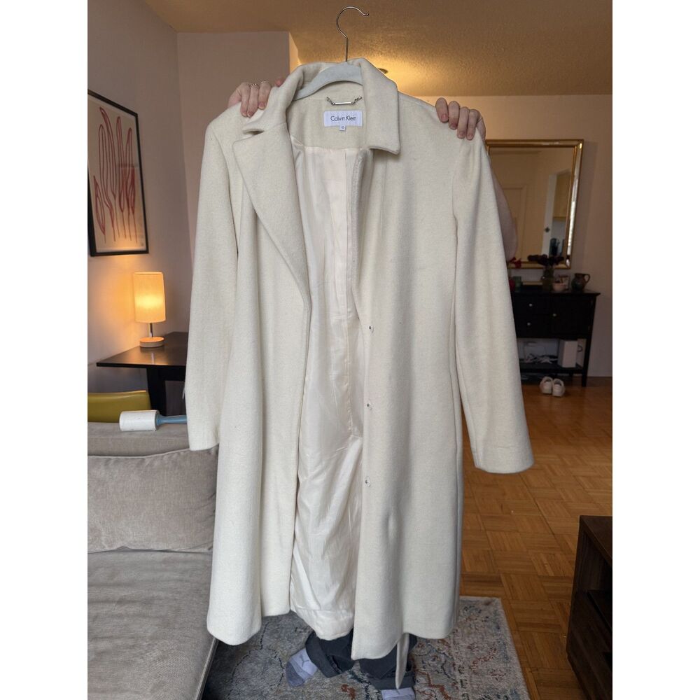 Women's Calvin Klein Wool Blend Trench Coat (MEDIUM/10)
